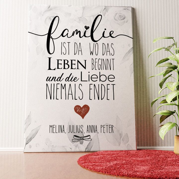 Family Wandbild personalisiert