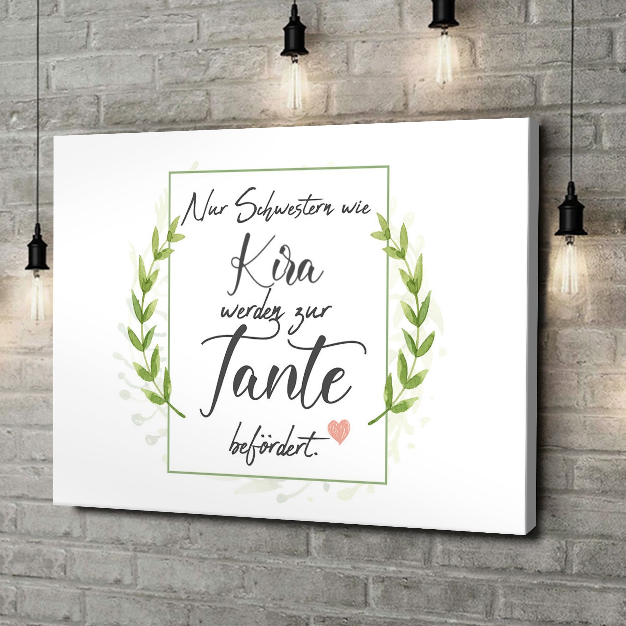 Liebesleinwand als Geschenk Schwester wird Tante
