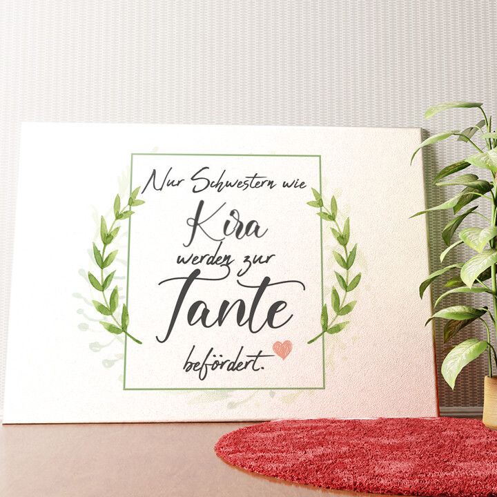 Schwester wird Tante Wandbild personalisiert