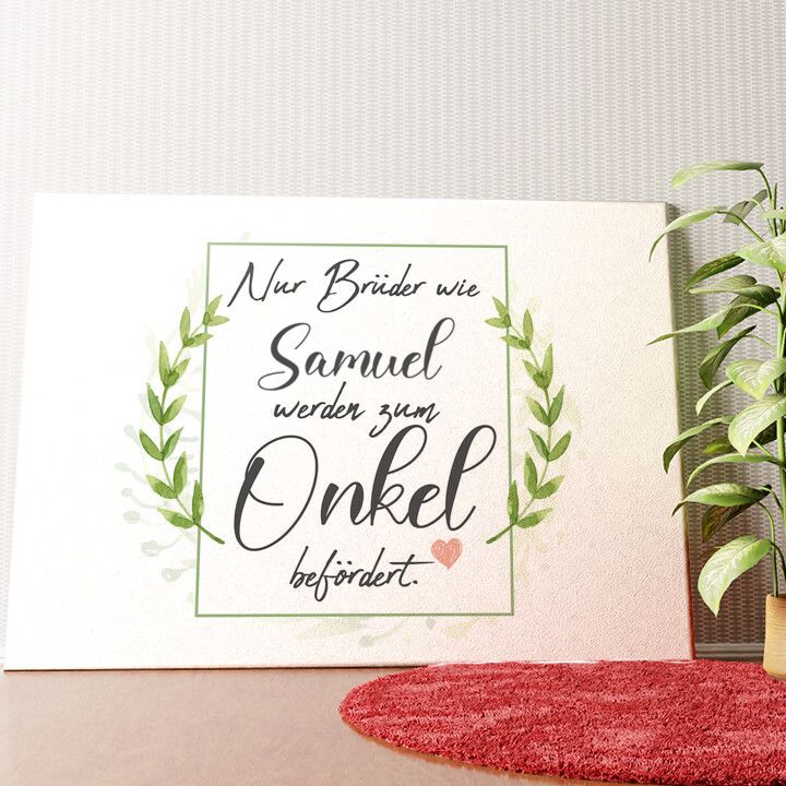 Bruder wird Onkel Wandbild personalisiert