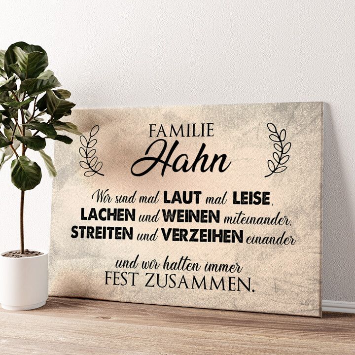 Leinwandbild personalisiert Zusammenhalt