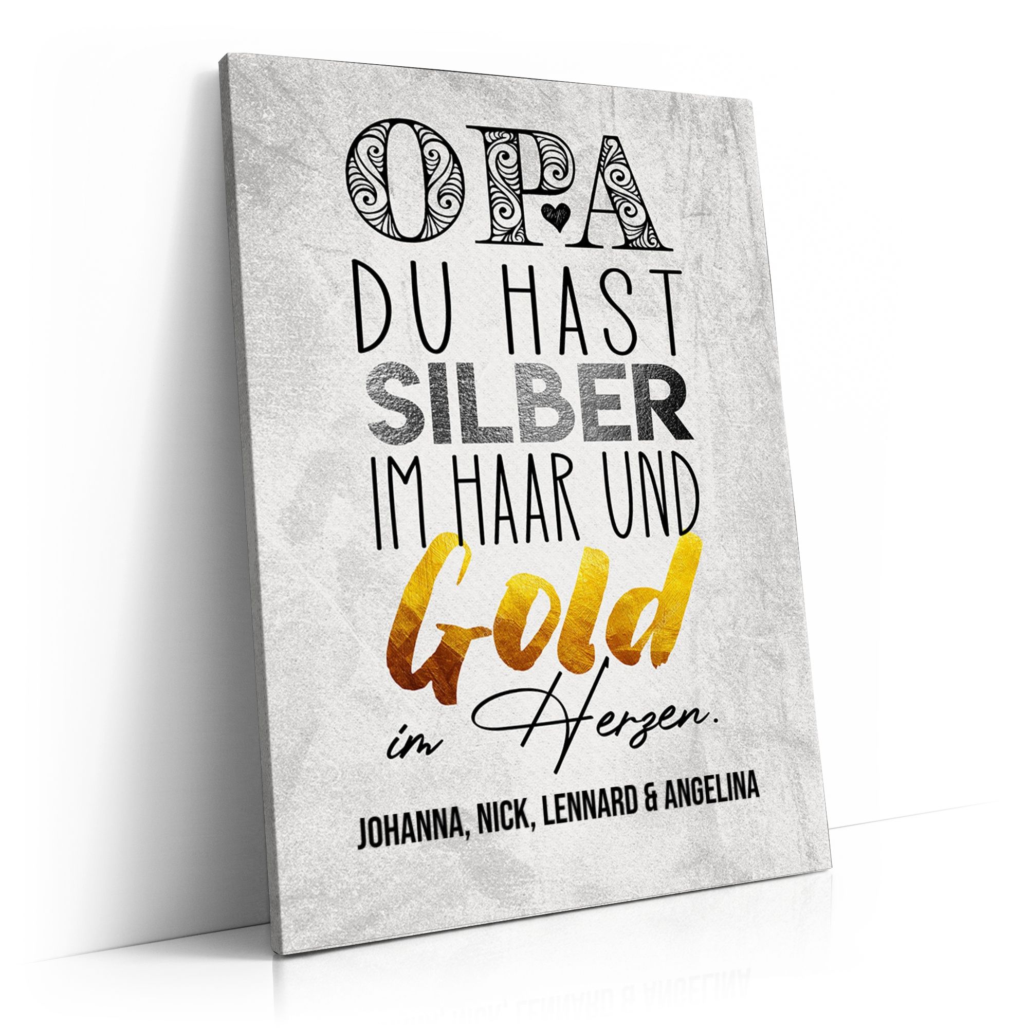 Personalisierbares Geschenk Gold im Herzen für Opa