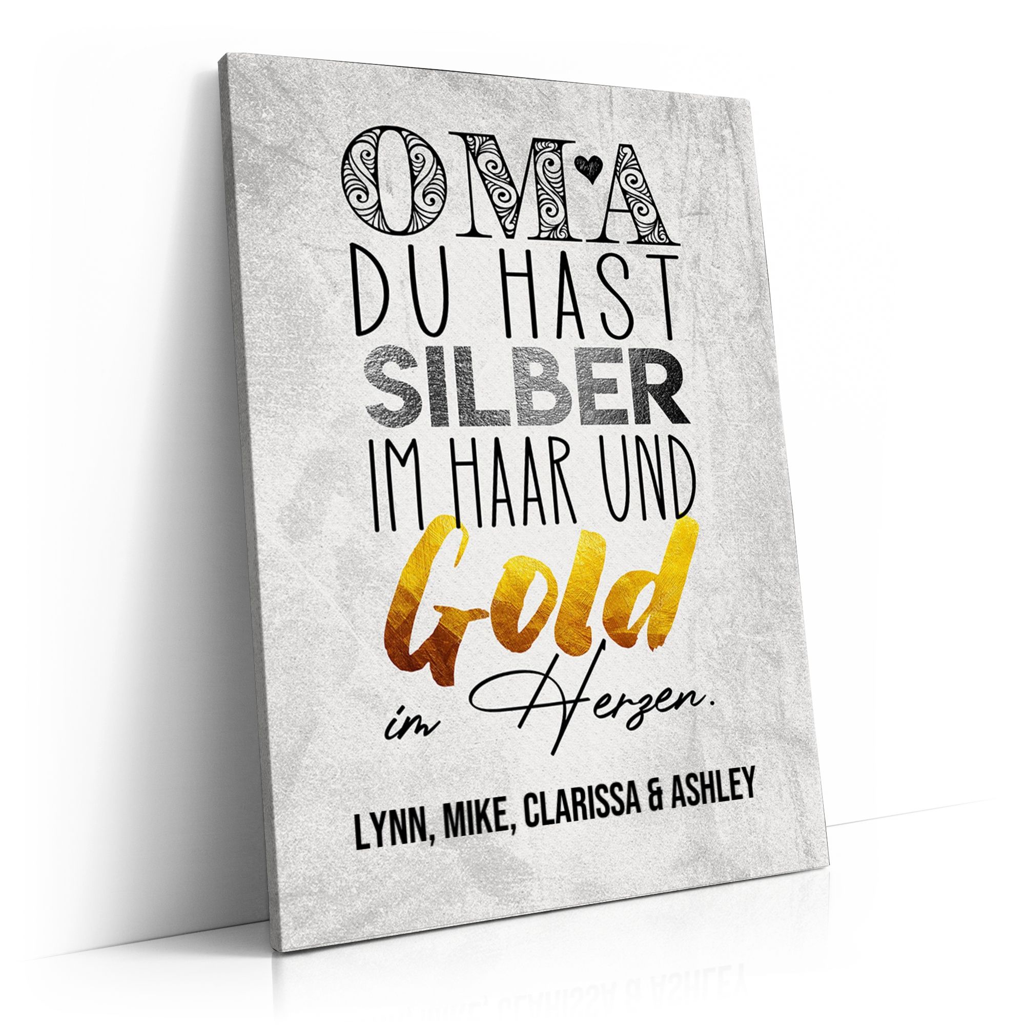 Personalisierbares Geschenk Gold im Herzen für Oma