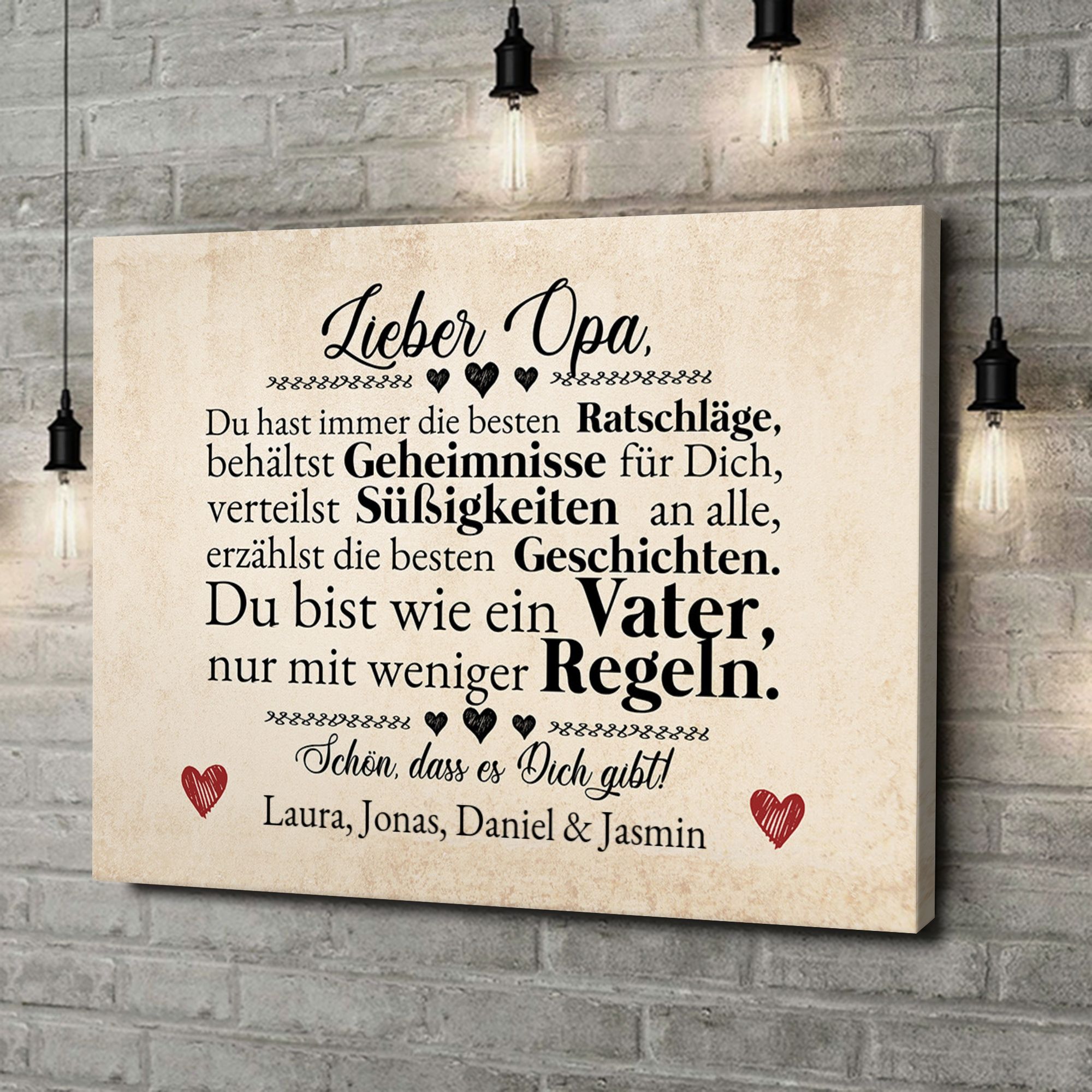 Liebesleinwand als Geschenk Opa ist der Beste