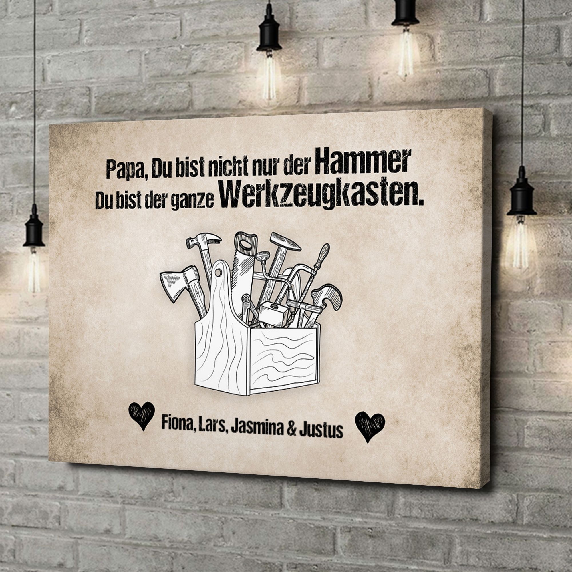Liebesleinwand als Geschenk Papa ist der Hammer