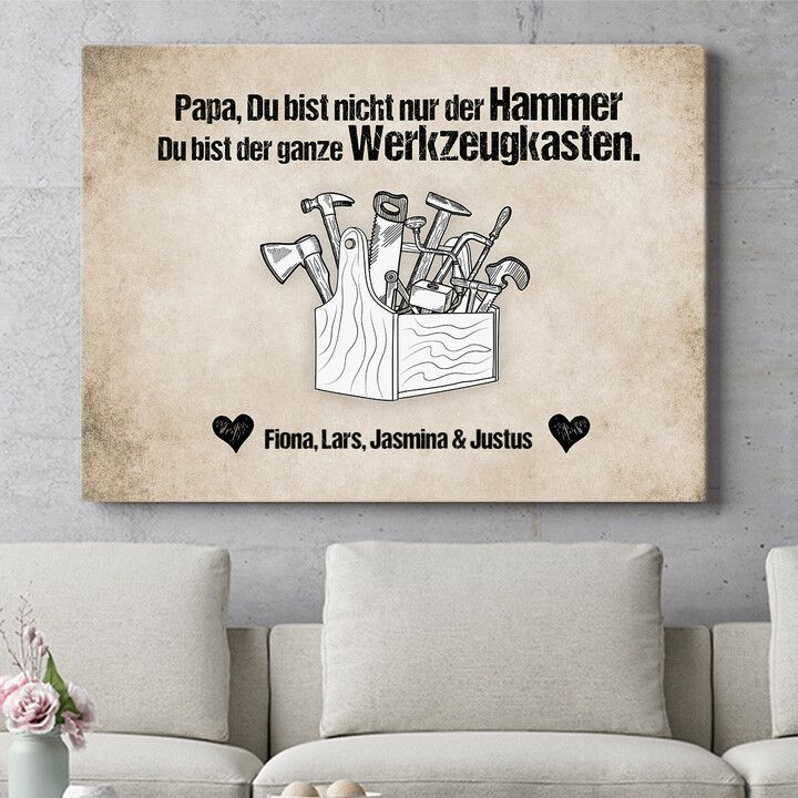 Personalisiertes Wandbild Papa ist der Hammer