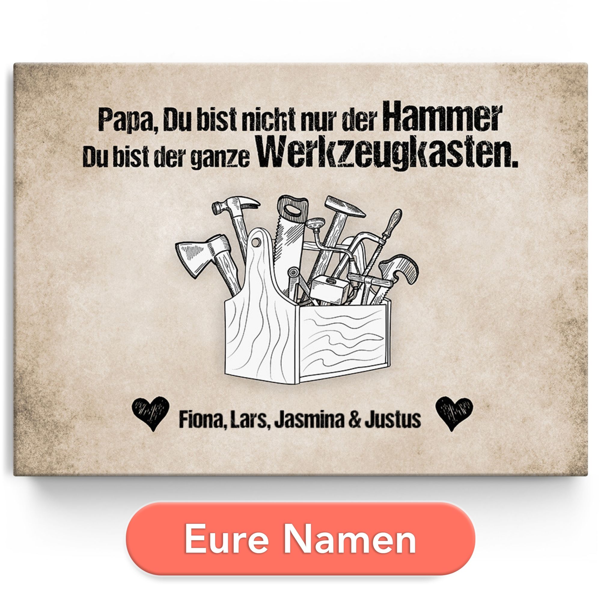 Personalisiertes Leinwandbild Papa ist der Hammer