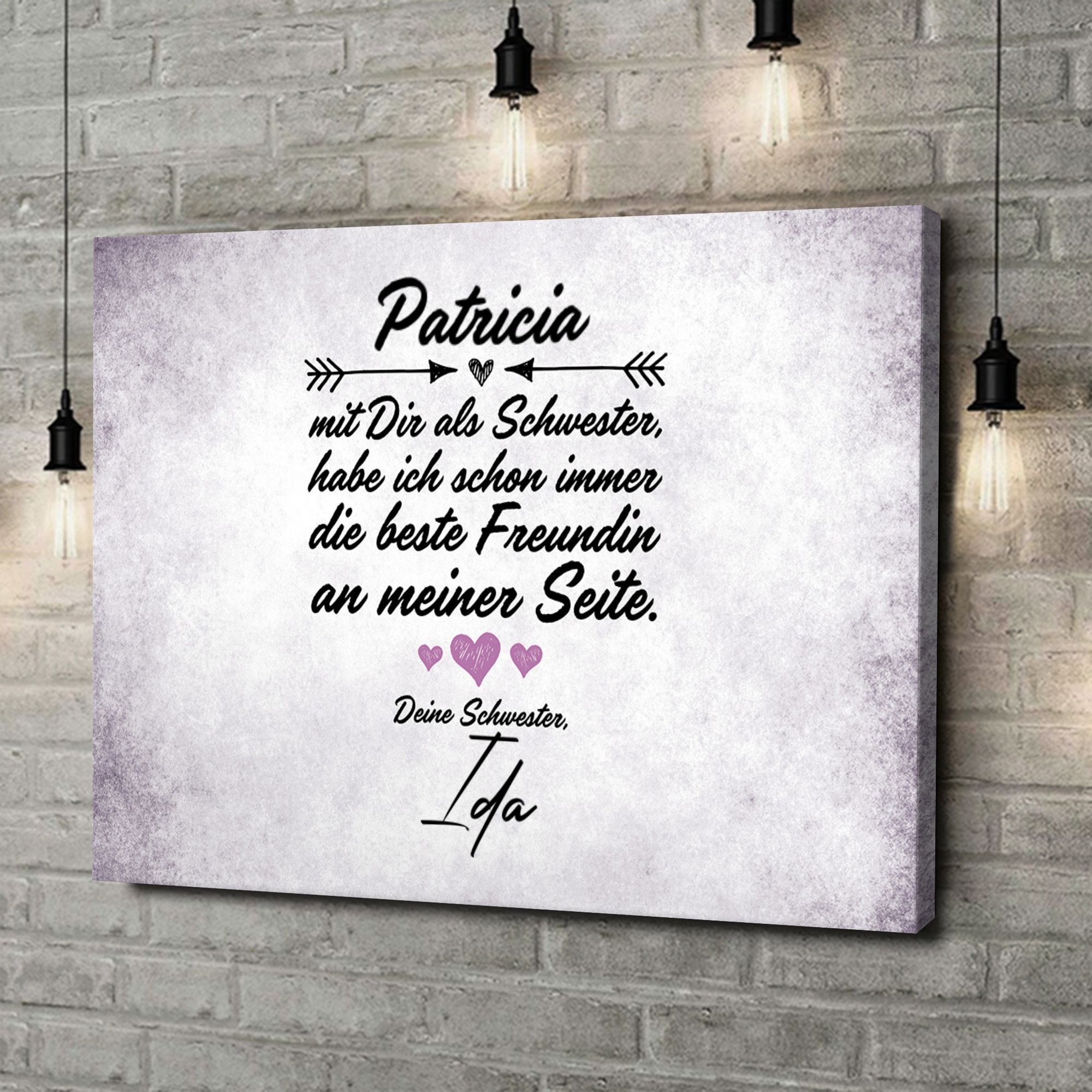 Liebesleinwand als Geschenk Beste Freundin