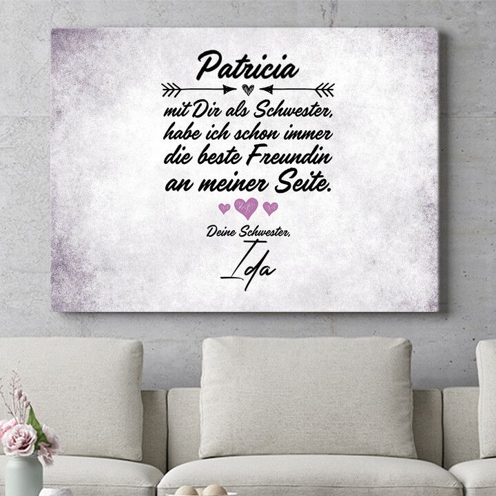 Personalisiertes Wandbild Beste Freundin