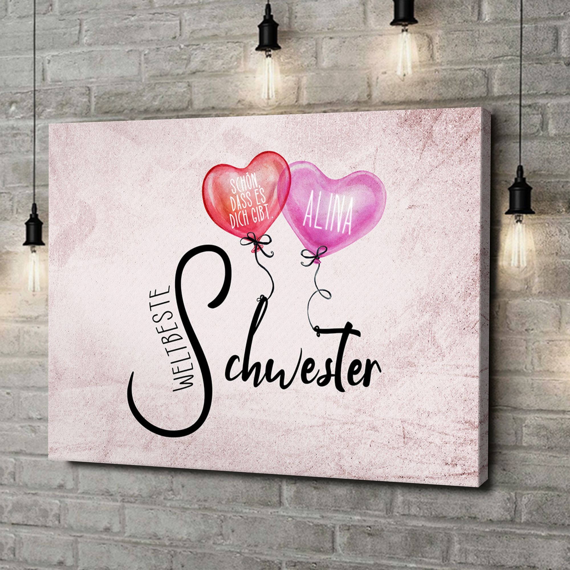 Liebesleinwand als Geschenk Weltbeste Schwester