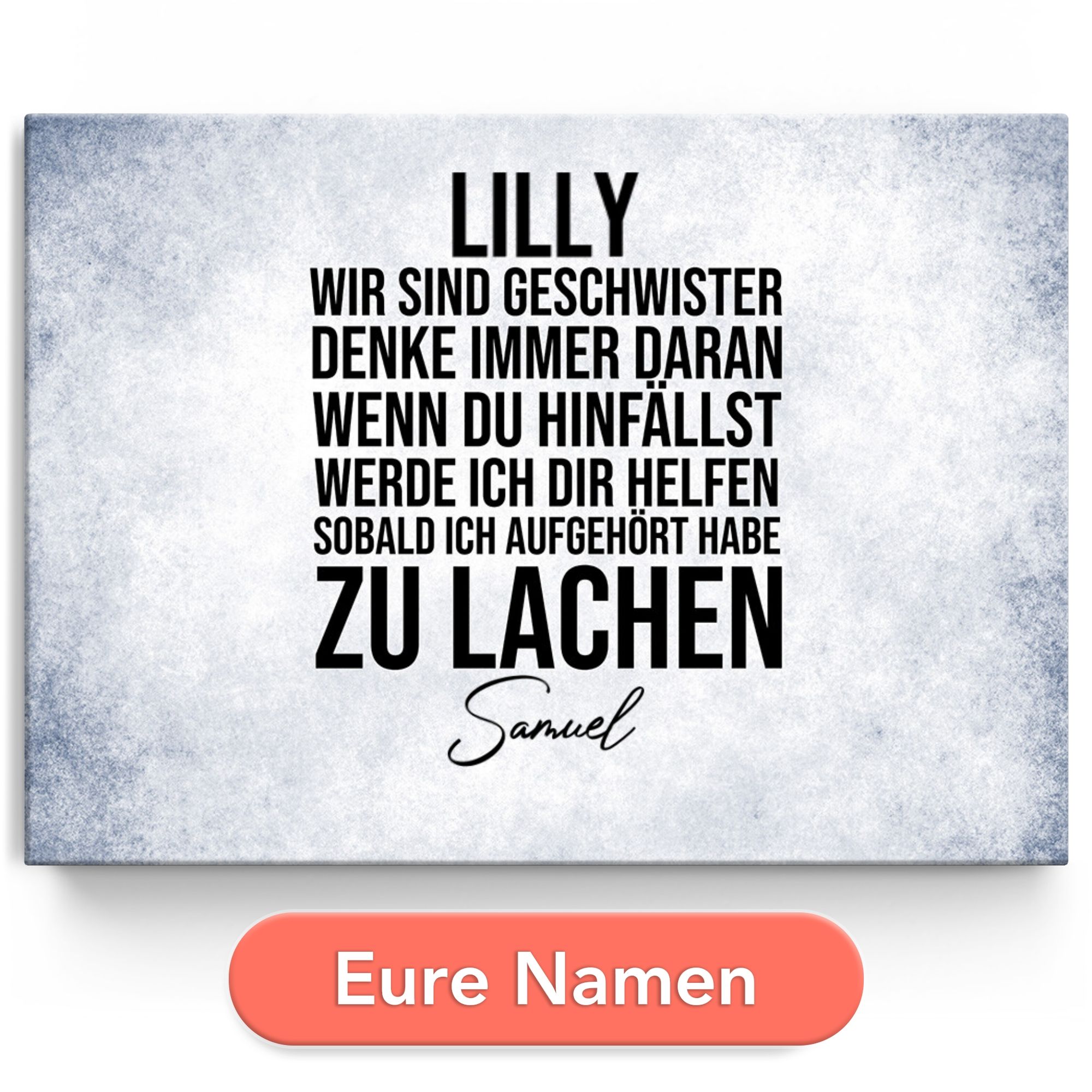 Personalisiertes Leinwandbild Geschwisterliebe