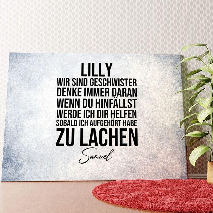 Geschwisterliebe Wandbild personalisiert