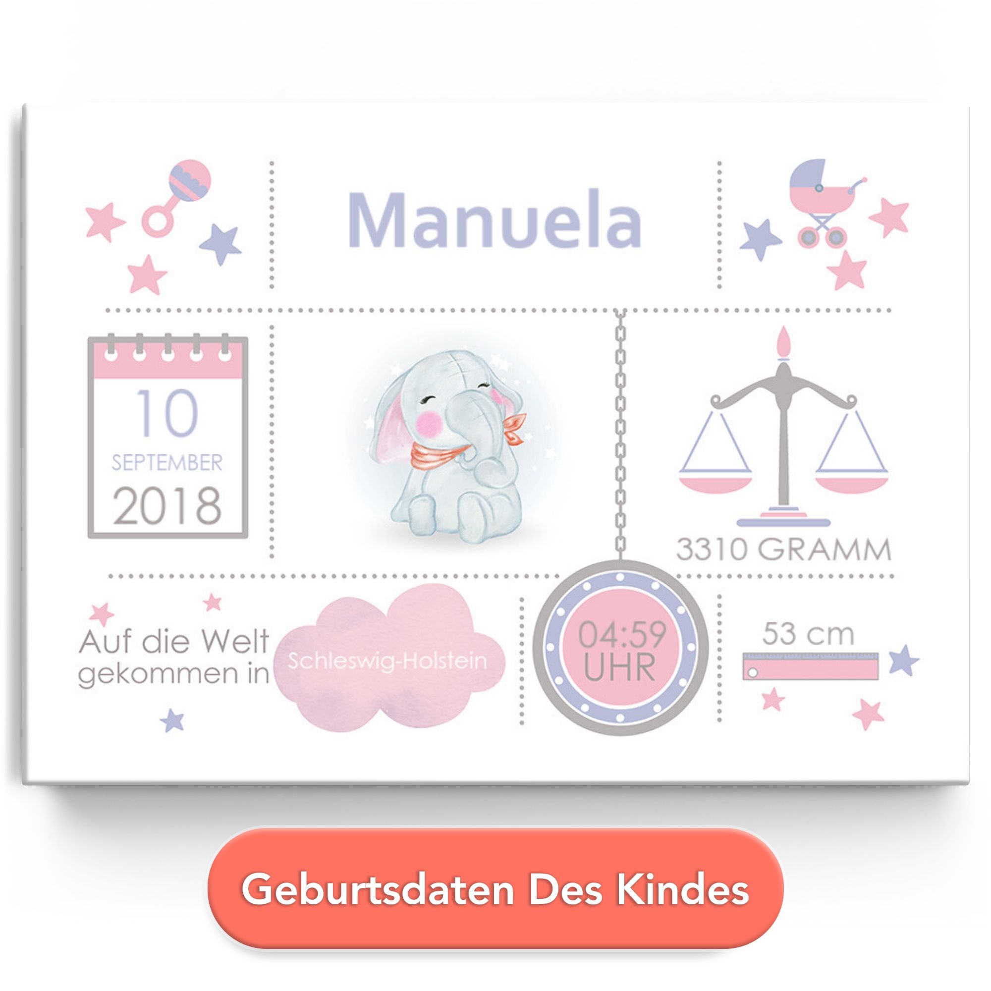 Baby Leinwand Elefant