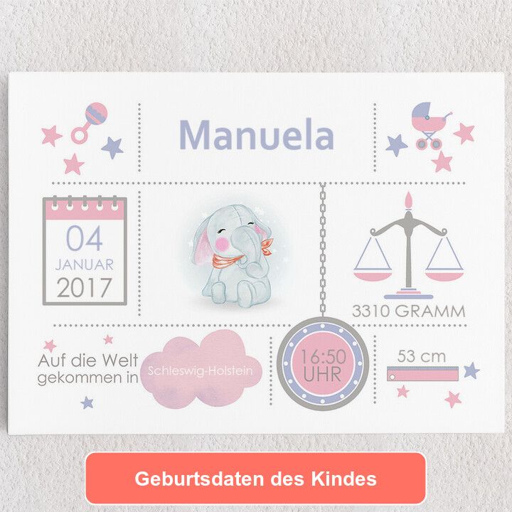 Baby Leinwand Elef...