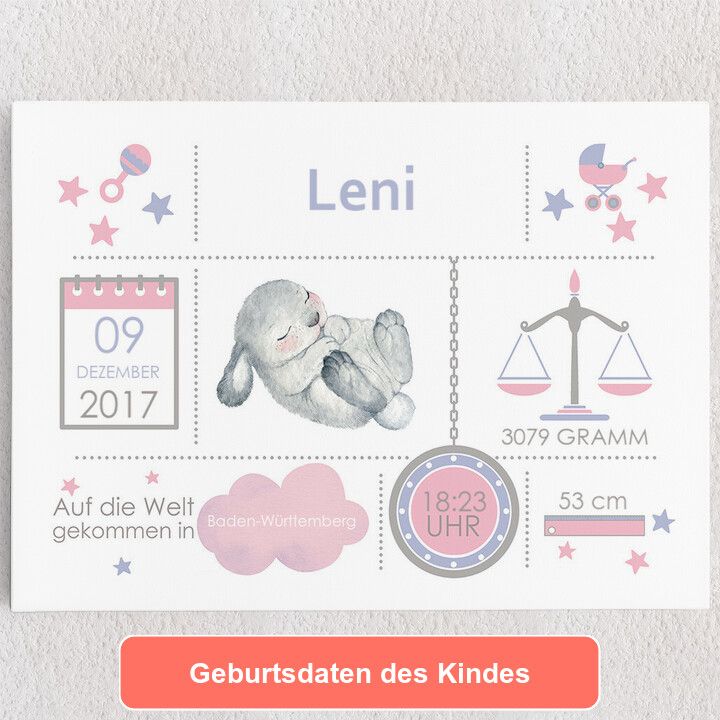 Baby Leinwand Hase...