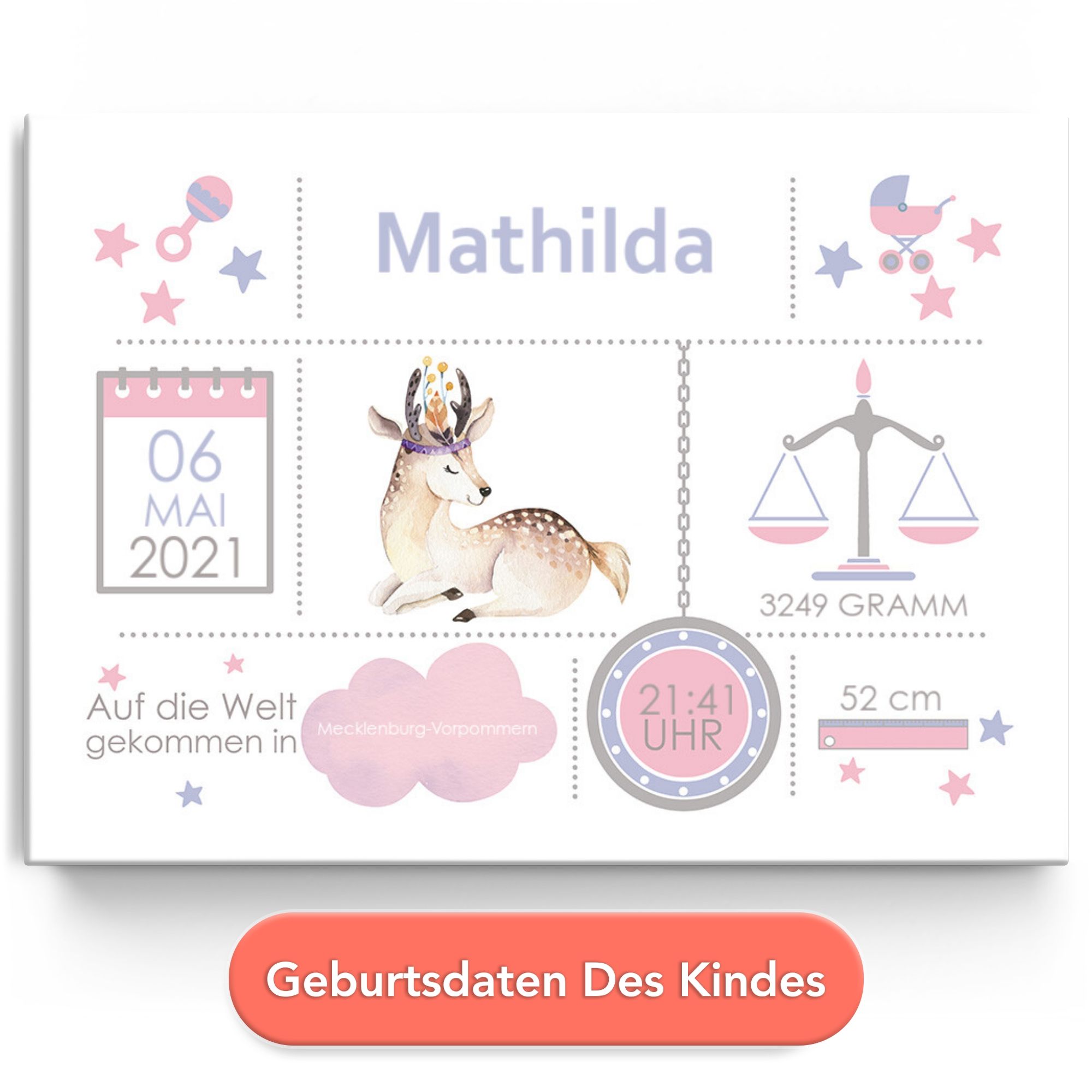 Baby Leinwand Rehkitz