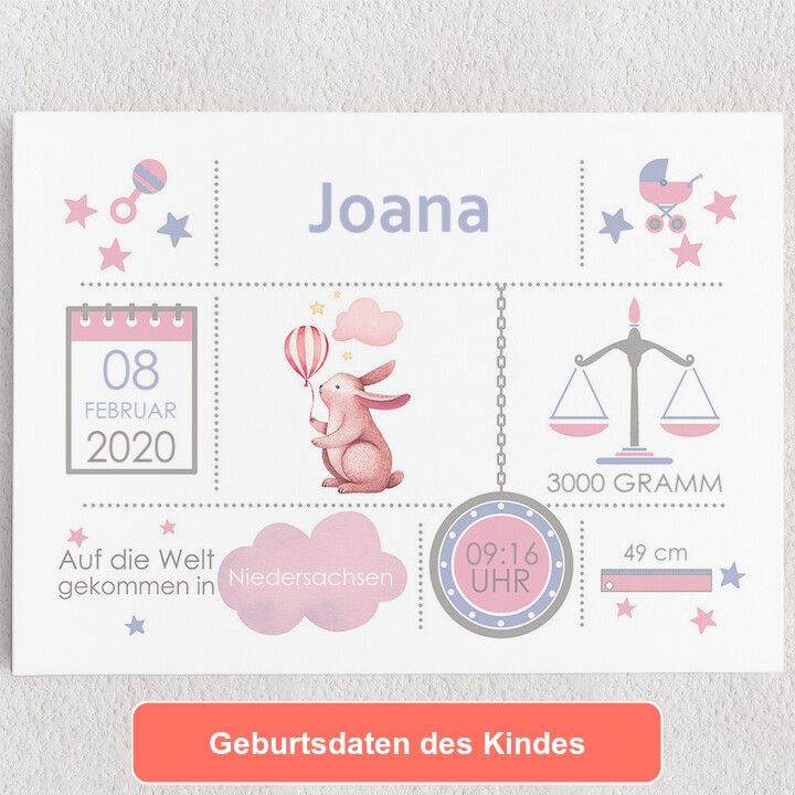 Baby Leinwand Hase...