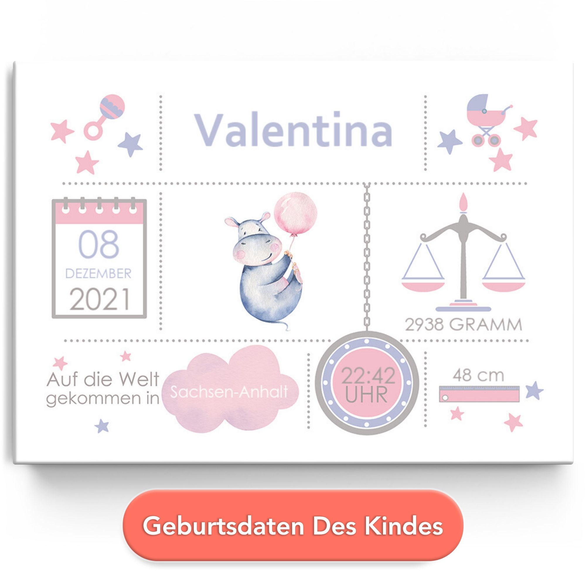 Baby Leinwand Nilpferd