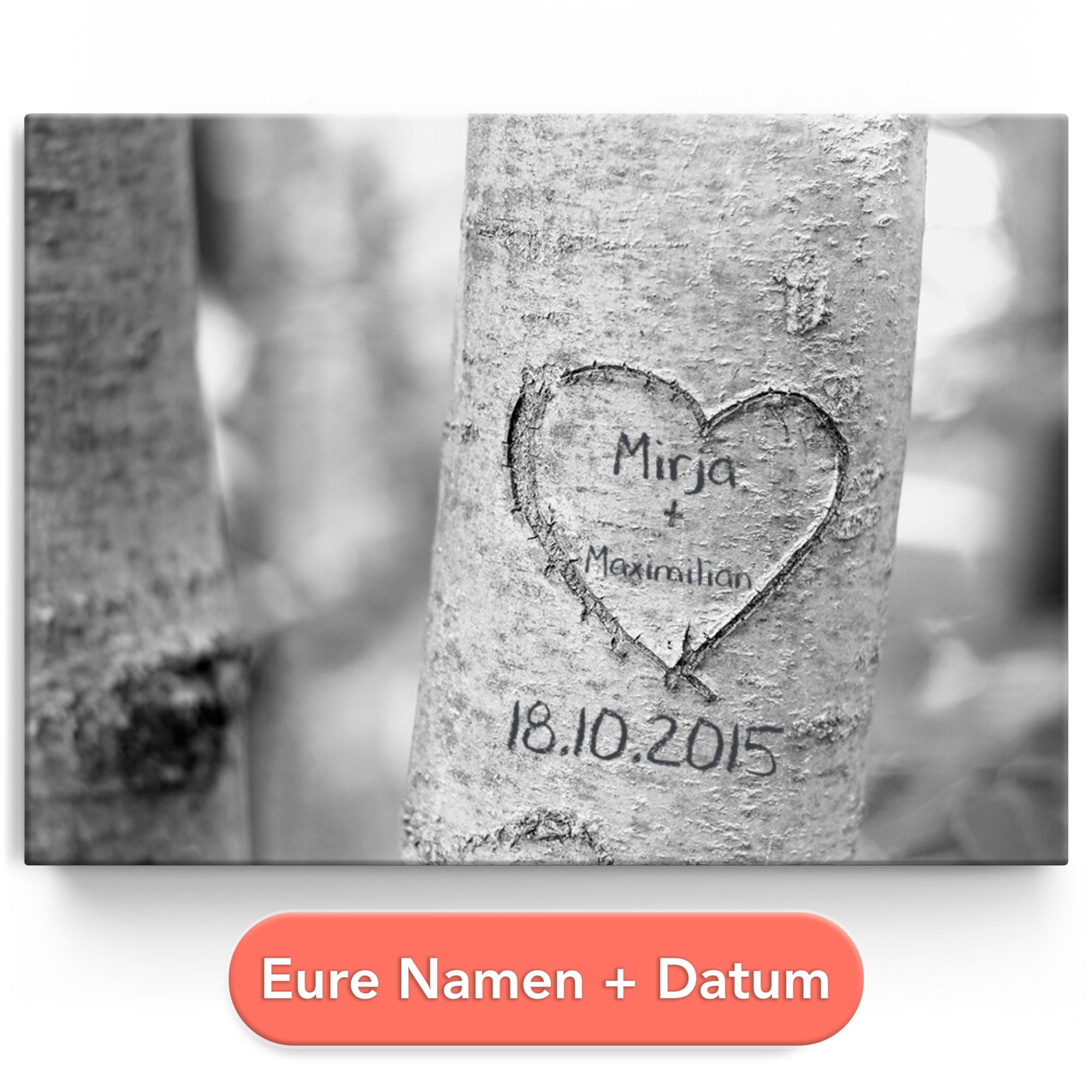 Personalisiertes Leinwandbild Treeheart