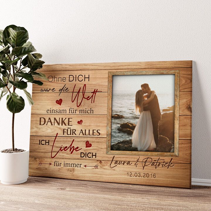 Leinwandbild personalisiert Niemals einsam