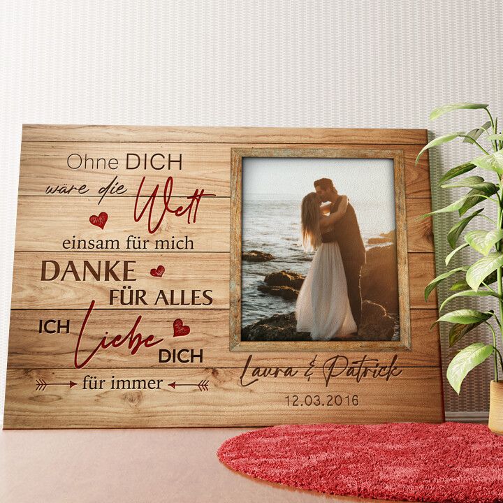 Niemals einsam Wandbild personalisiert