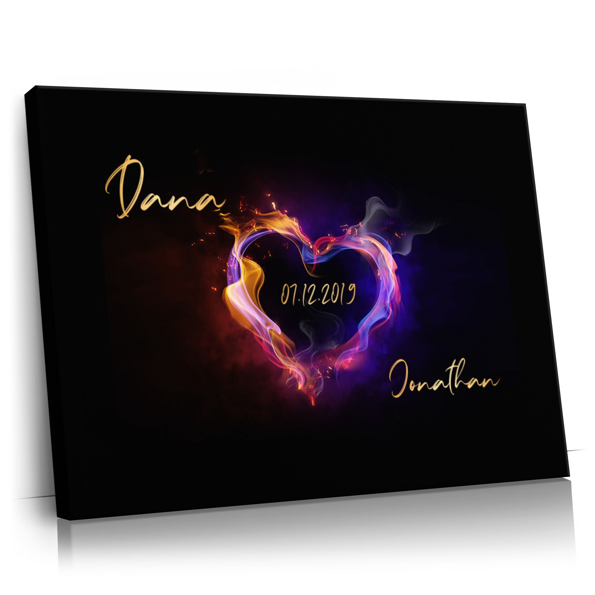 Personalisierbares Geschenk Burning Hearts