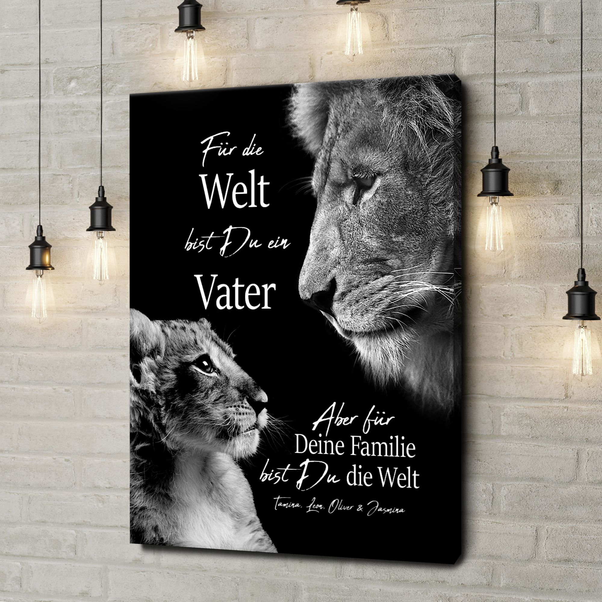 Liebesleinwand als Geschenk Löwenvater