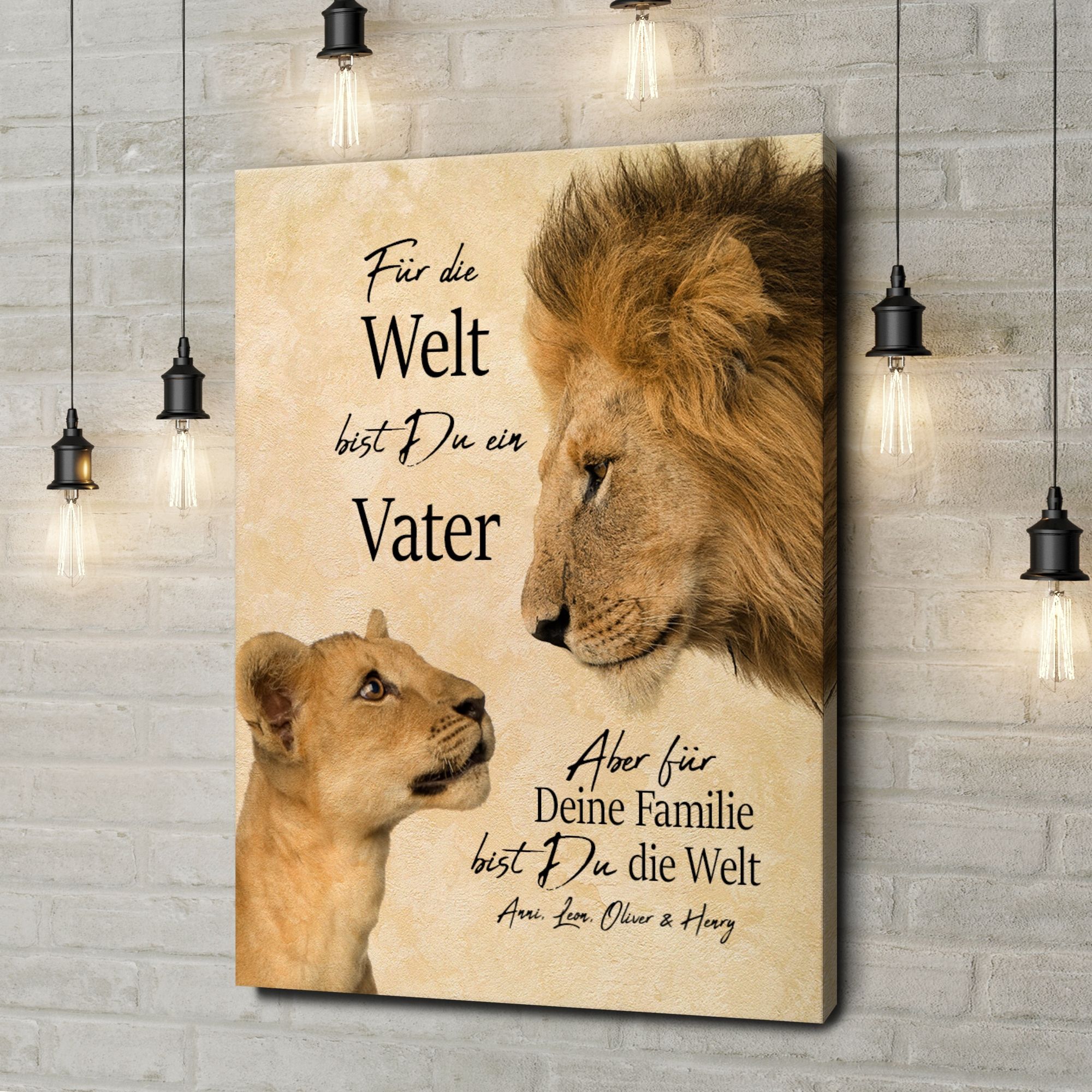 Liebesleinwand als Geschenk Löwenvater 2