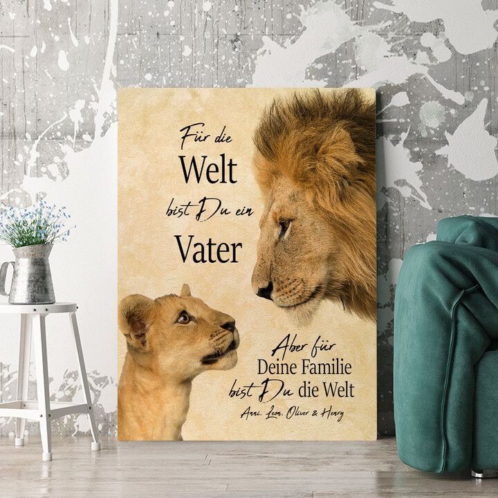 Personalisiertes Wandbild Löwenvater 2