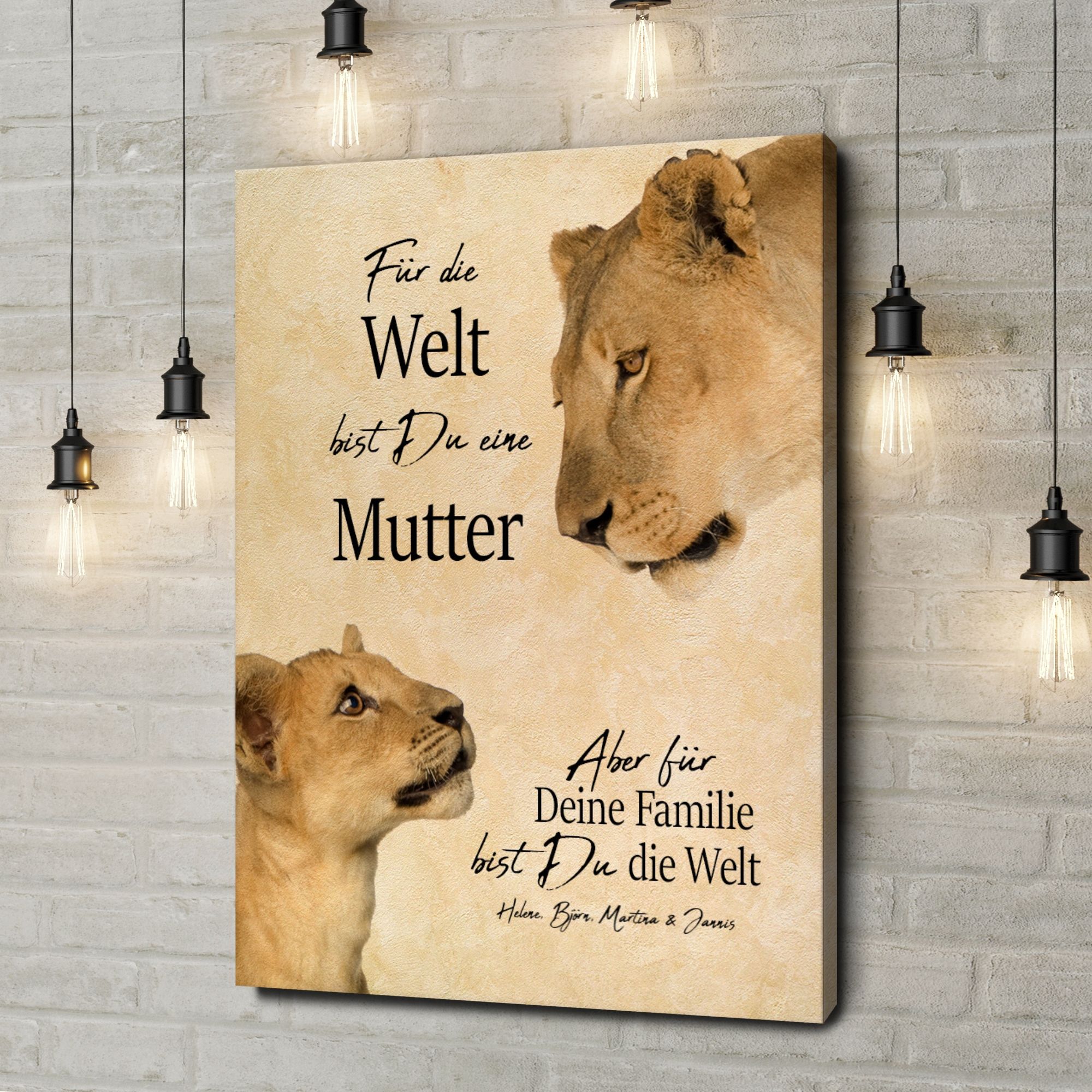 Liebesleinwand als Geschenk Löwenmutter 2