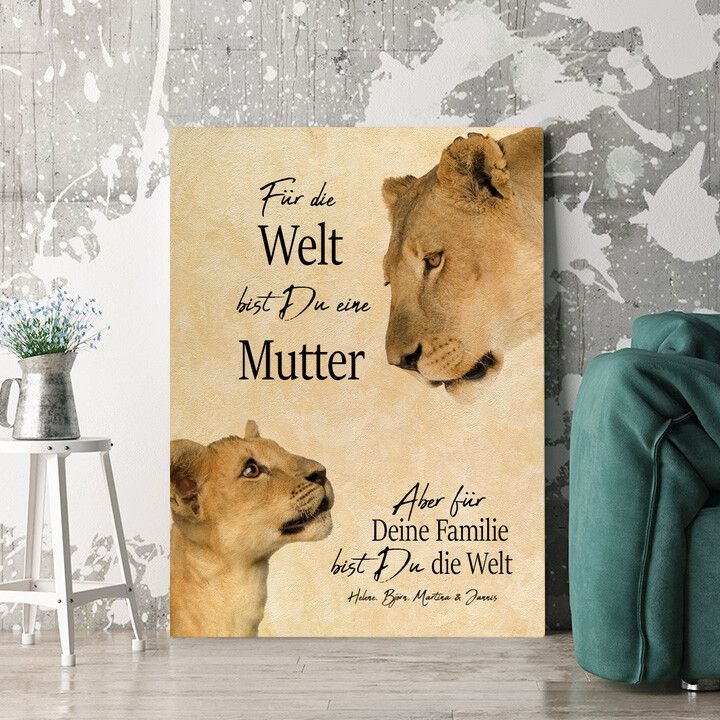Personalisiertes Wandbild Löwenmutter 2