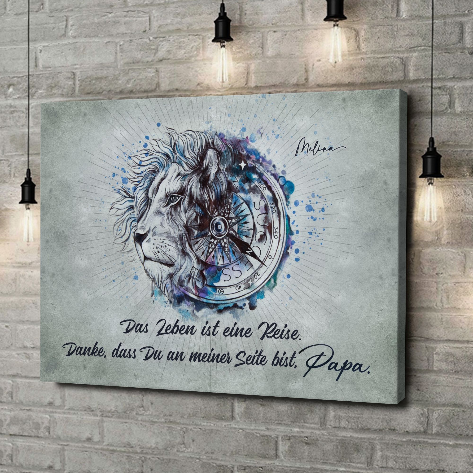 Liebesleinwand als Geschenk Seite an Seite mit Papa