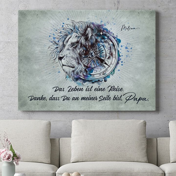 Personalisiertes Wandbild Seite an Seite mit Papa