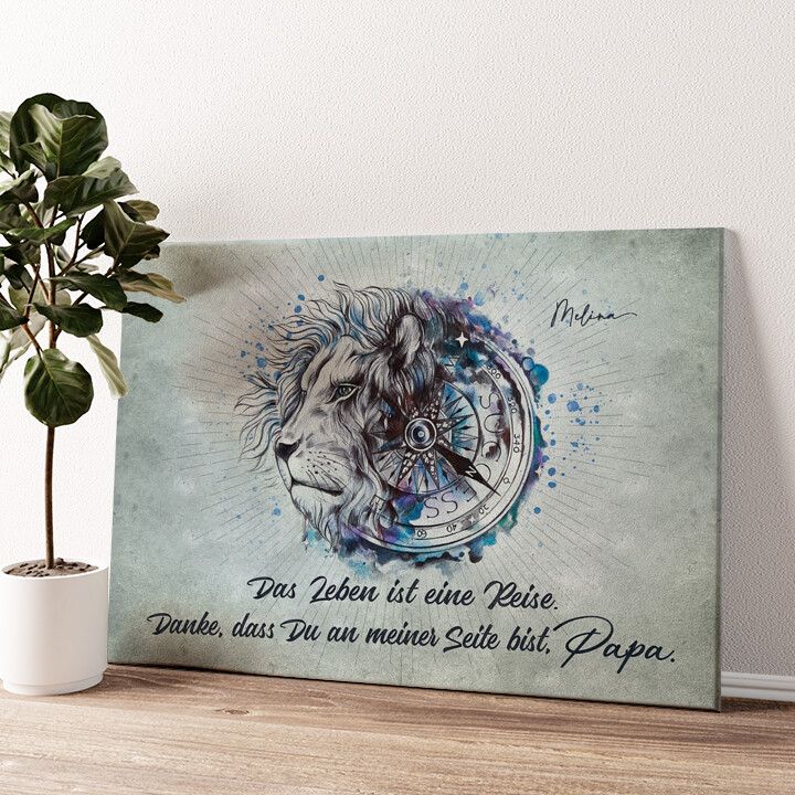 Leinwandbild personalisiert Seite an Seite mit Papa