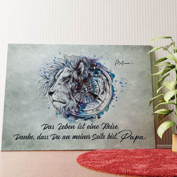 Seite an Seite mit Papa Wandbild personalisiert