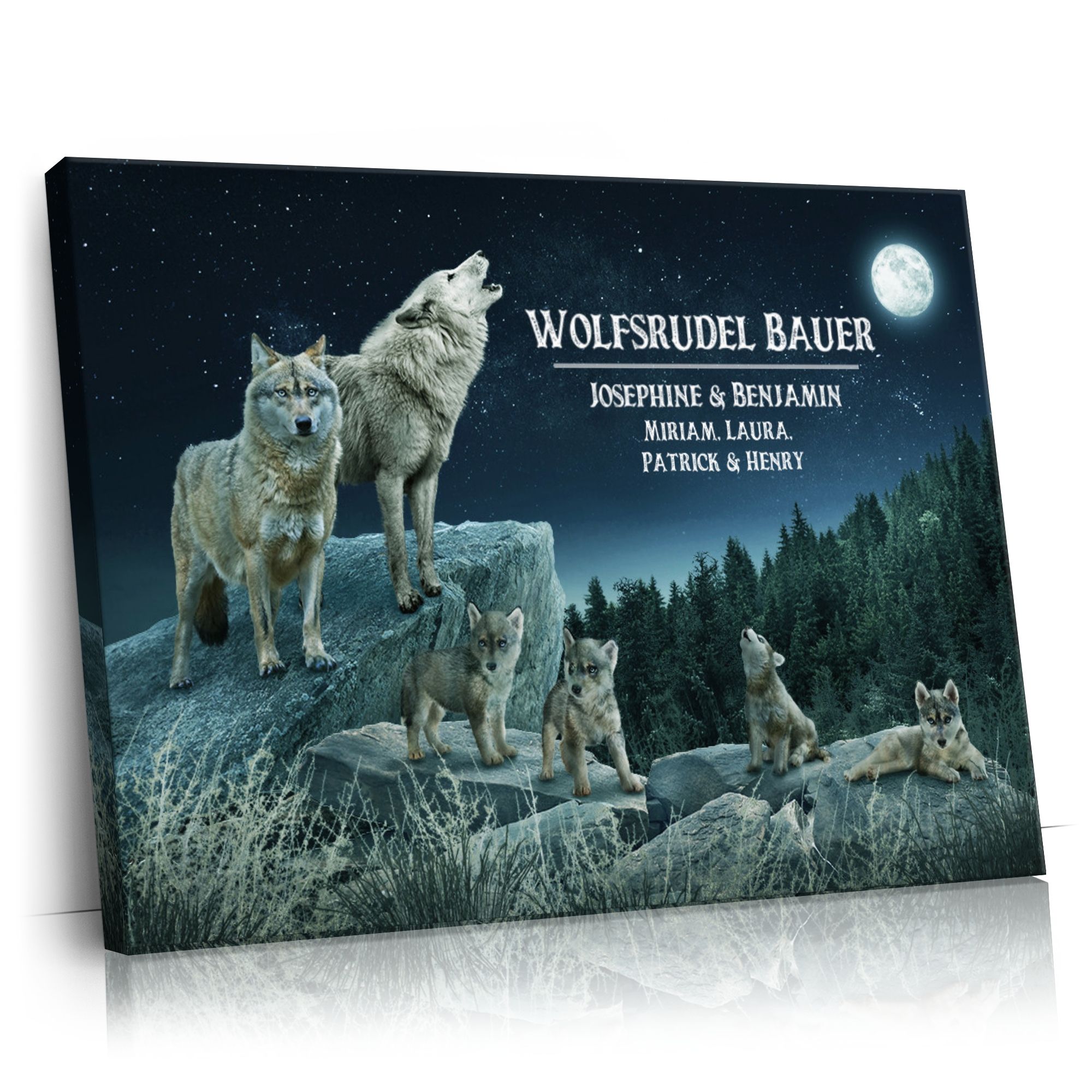 Personalisierbares Geschenk Wolfsrudel