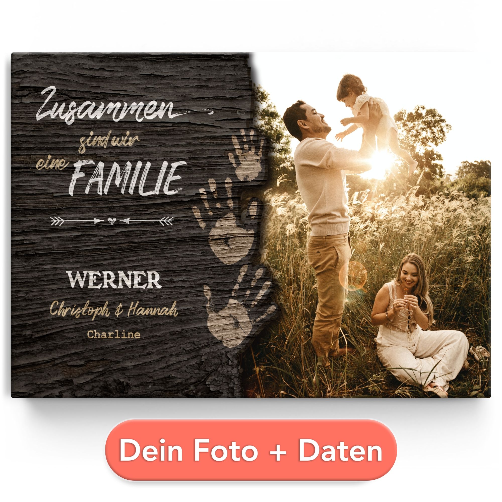 Personalisiertes Leinwandbild Unsere Familie