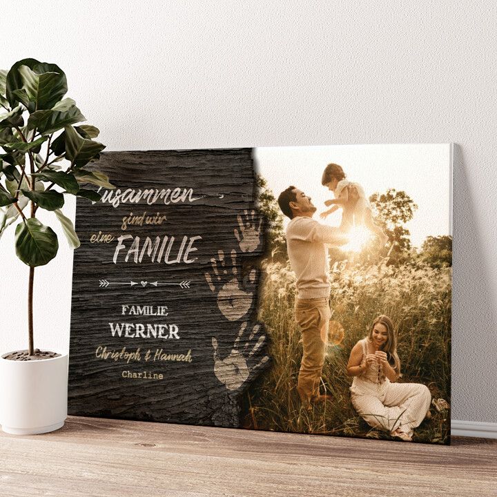 Leinwandbild personalisiert Unsere Familie