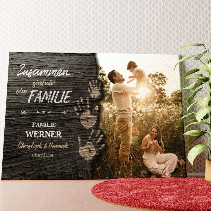Unsere Familie Wandbild personalisiert