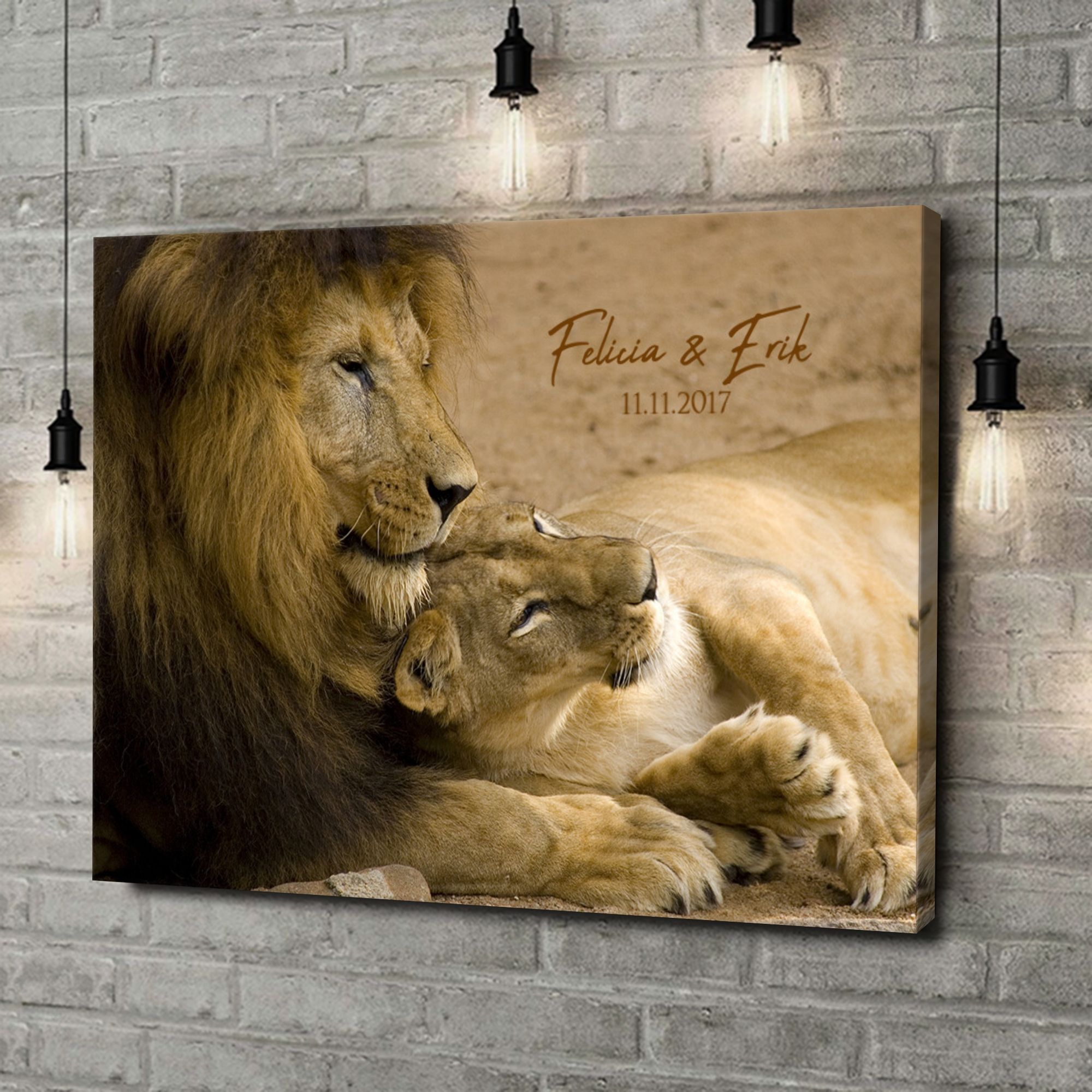 Liebesleinwand als Geschenk Lion Love