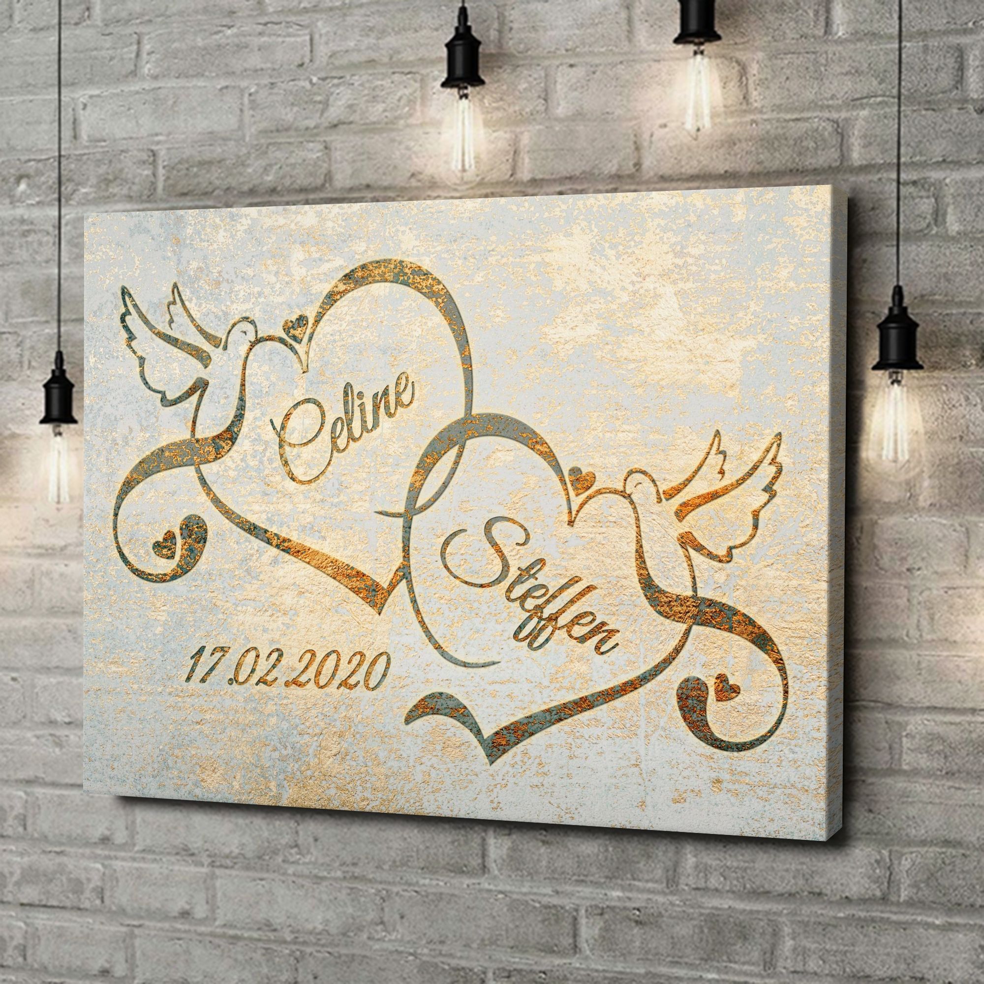 Liebesleinwand als Geschenk Liebesvögel
