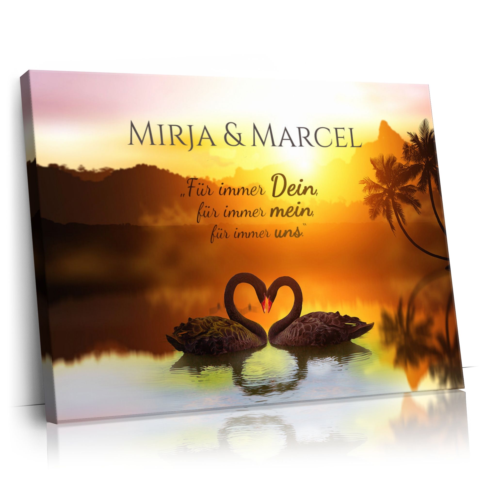 Personalisierbares Geschenk Love Swans