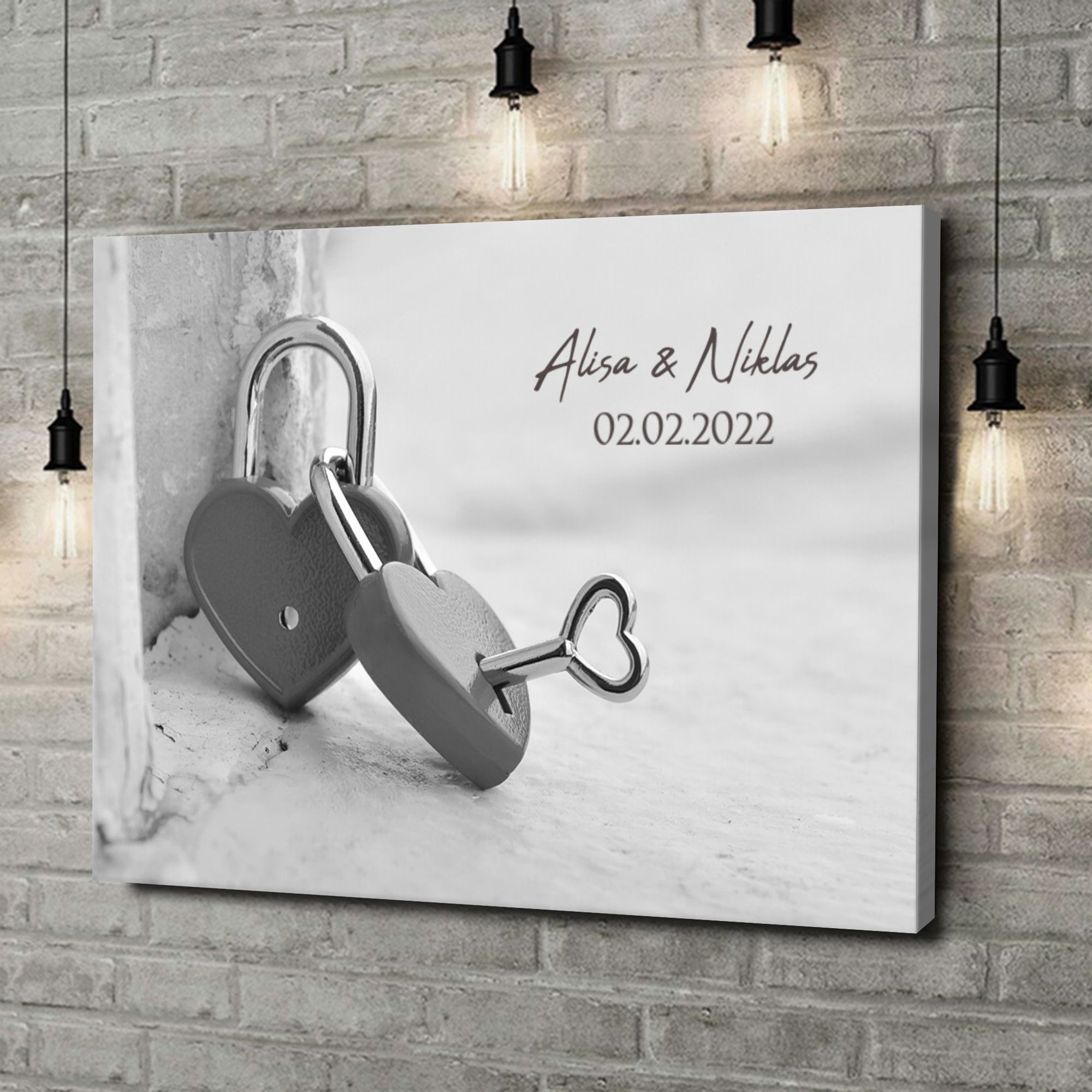 Liebesleinwand als Geschenk Verbundene Herzen