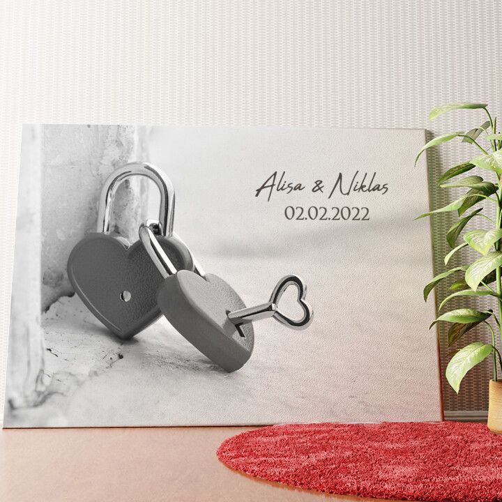 Verbundene Herzen Wandbild personalisiert