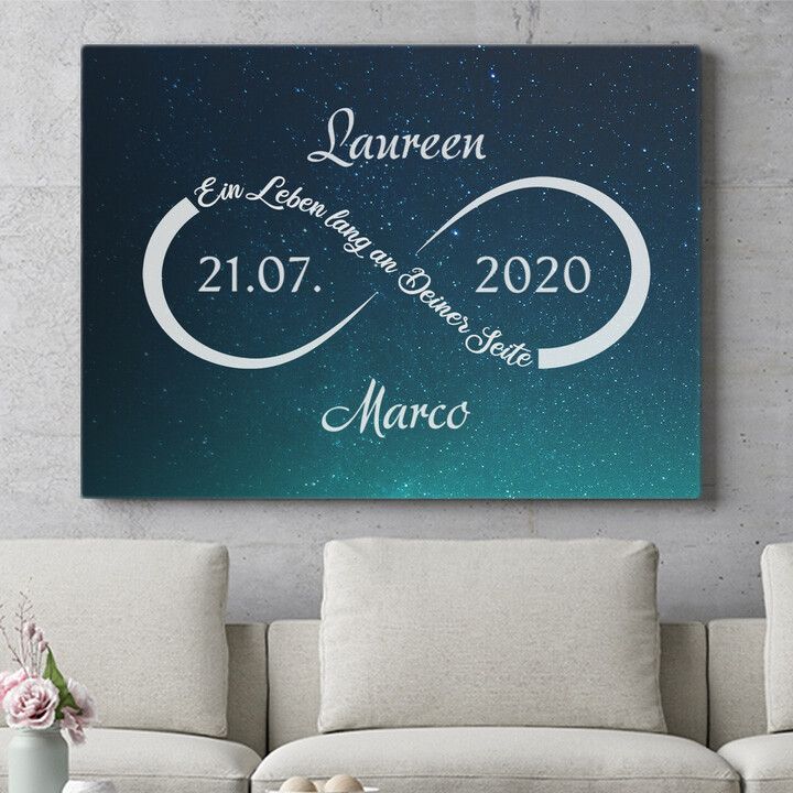 Personalisiertes Wandbild Unendliche Liebe