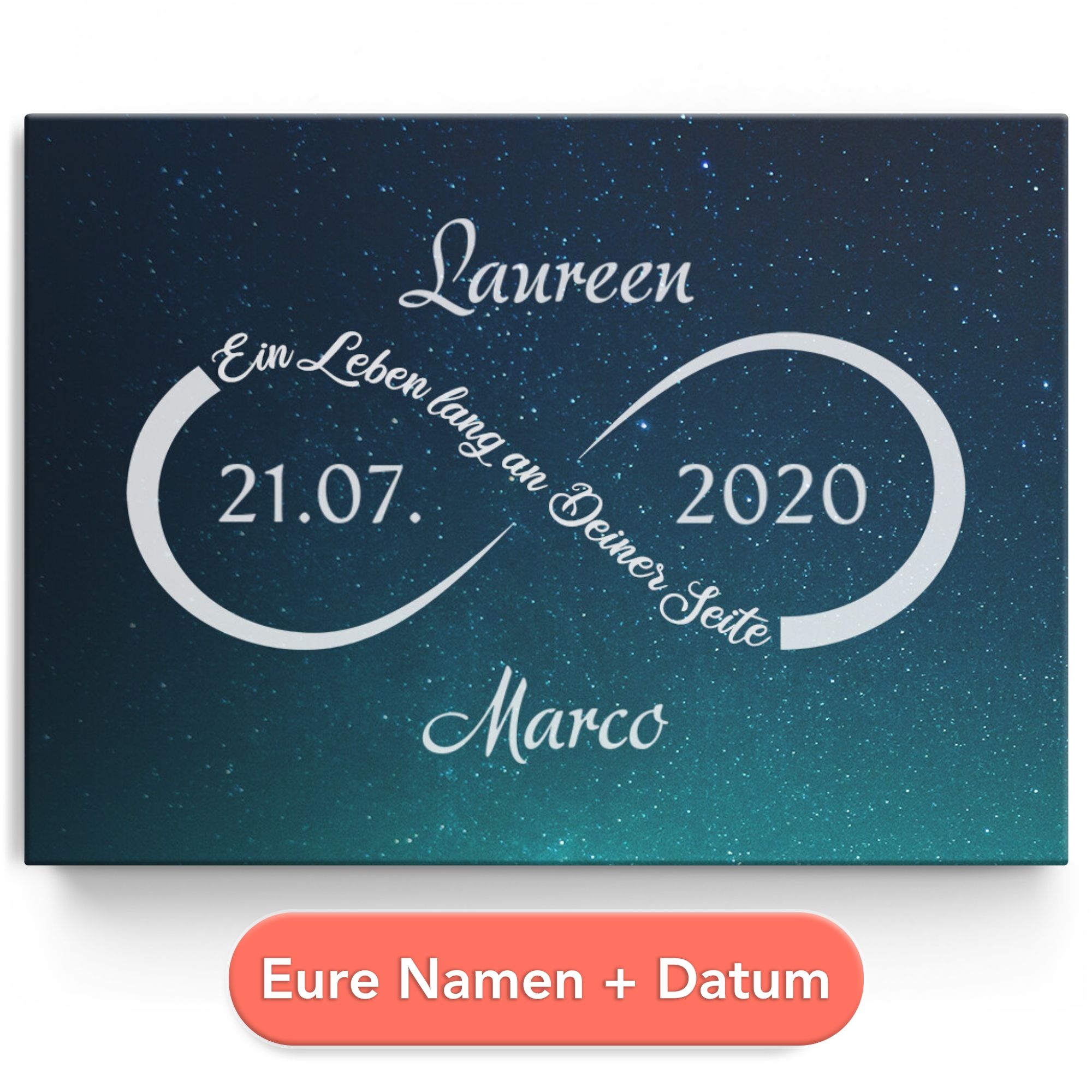 Personalisiertes Leinwandbild Unendliche Liebe