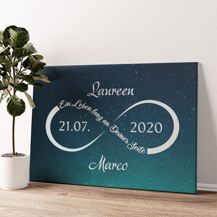 Leinwandbild personalisiert Unendliche Liebe