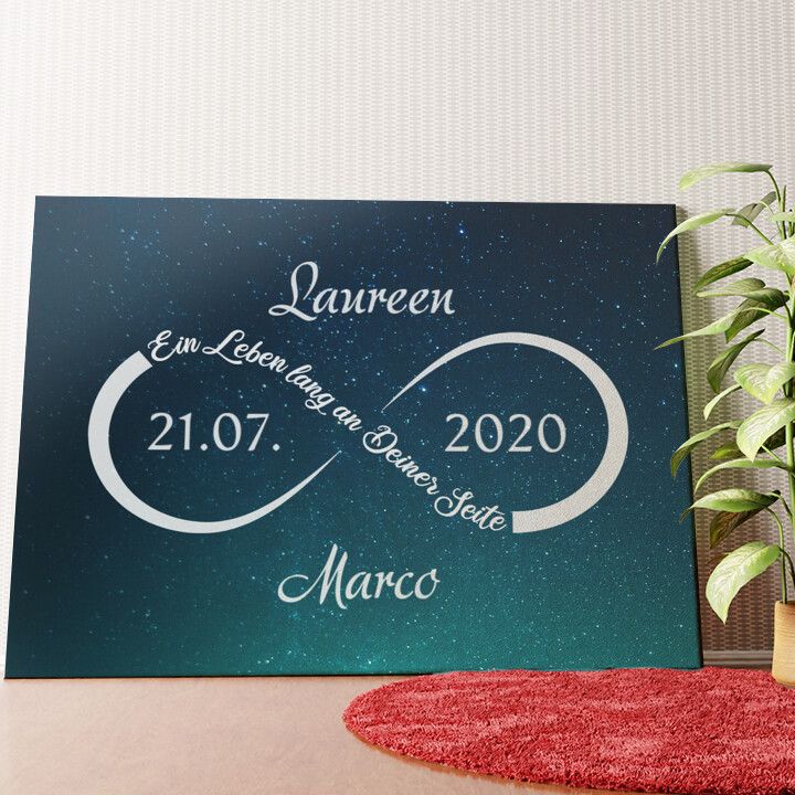 Unendliche Liebe Wandbild personalisiert