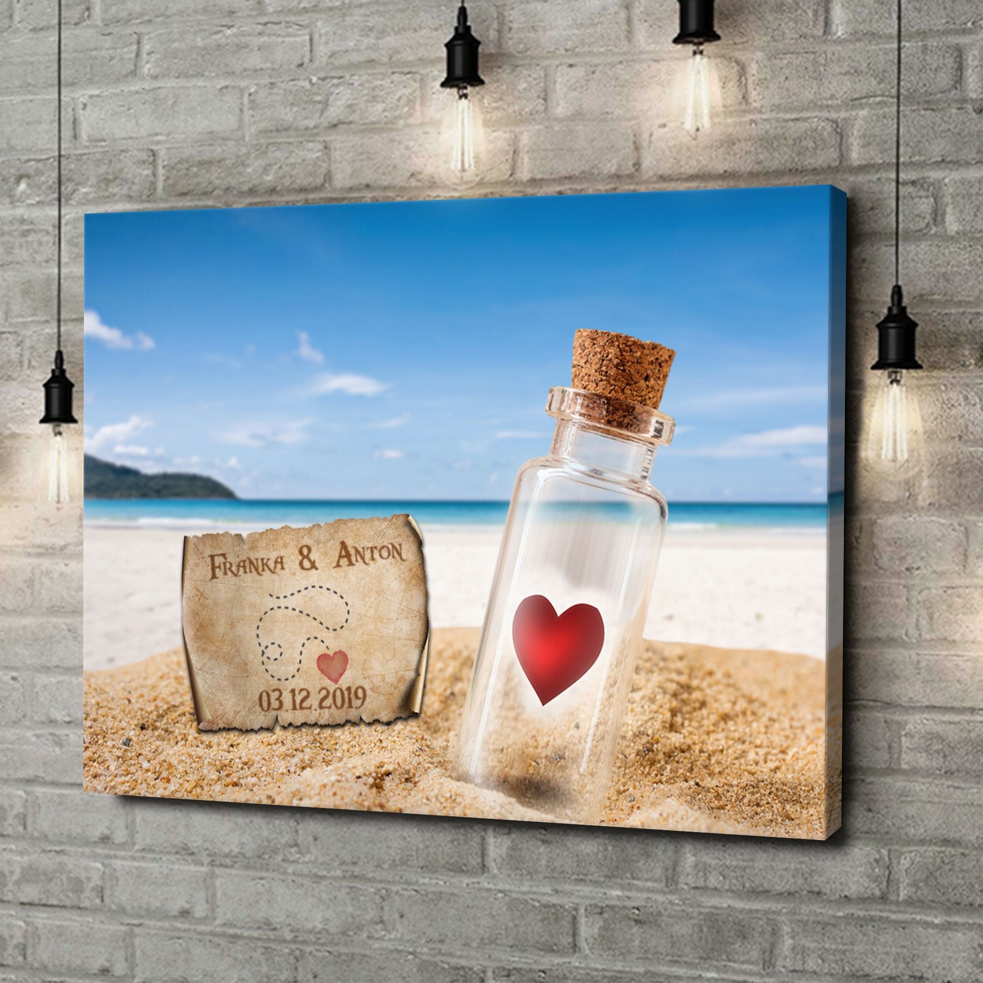 Liebesleinwand als Geschenk Schatzkarte