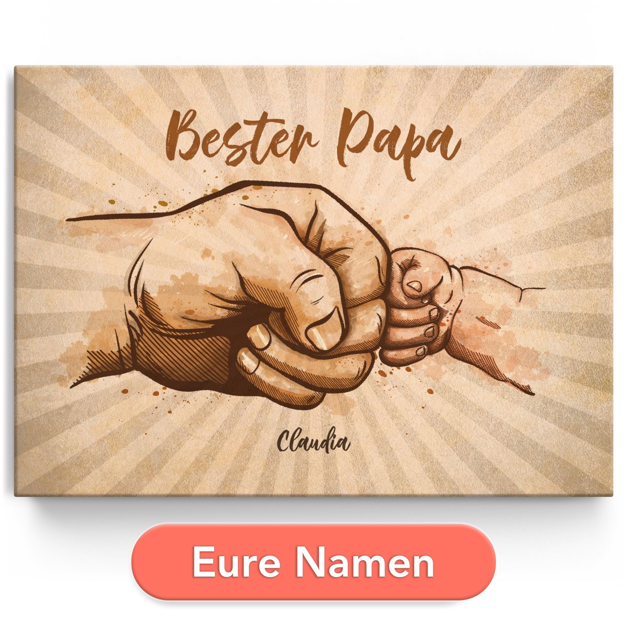 Personalisiertes Leinwandbild Papa & ich